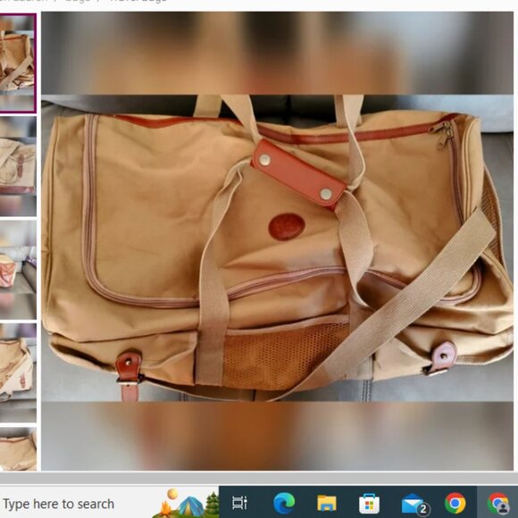 RALPH LAURENLeather Trimmed Canvas Luggage. Canvas....